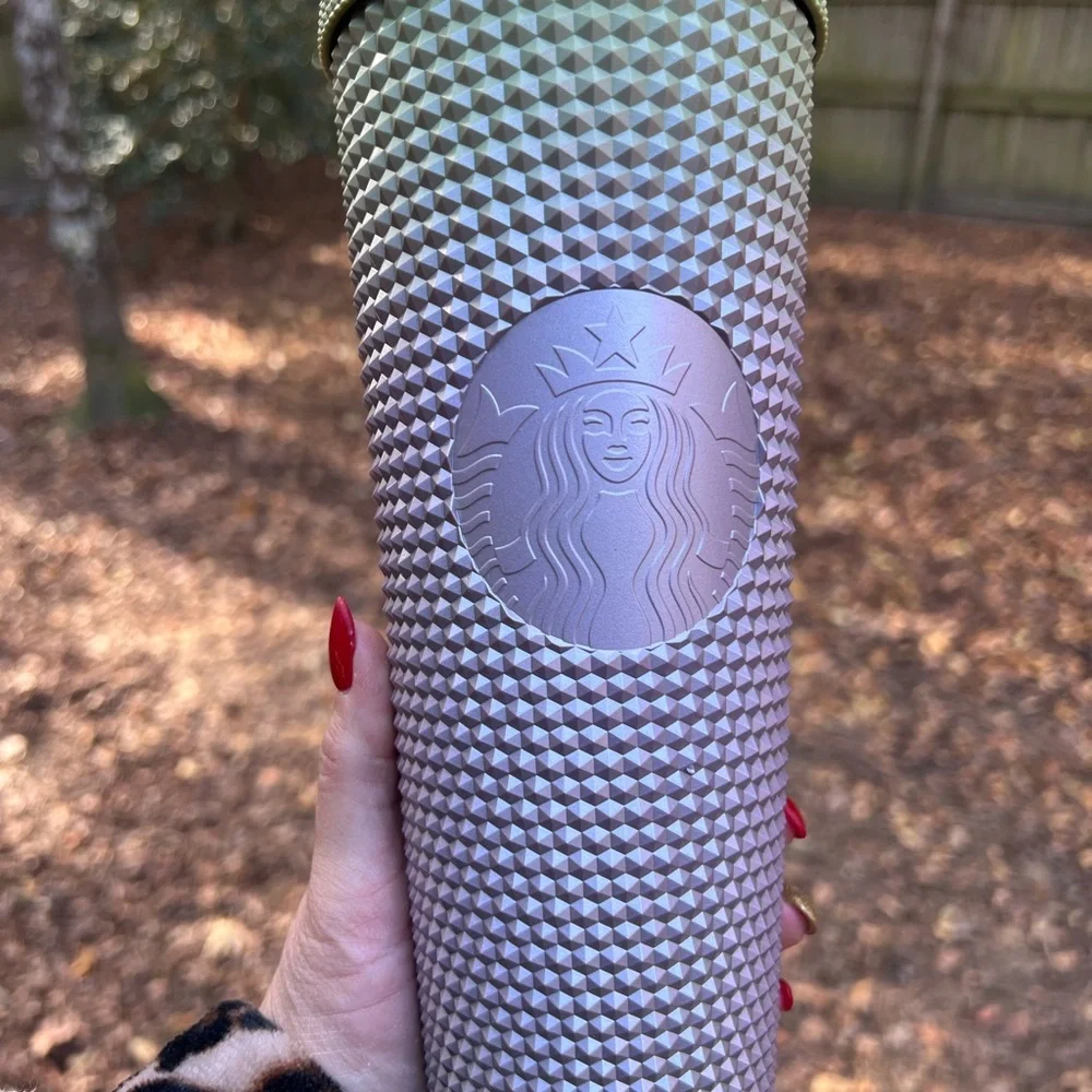 STARBUCKSFall 2024 Metallic and Lilac Gradient Ombré Studded Tumbler NWT NEW